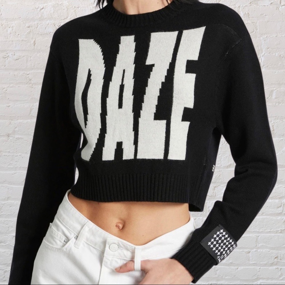 NWT KSUBI Daze Shrunken Knit Black SIZE M